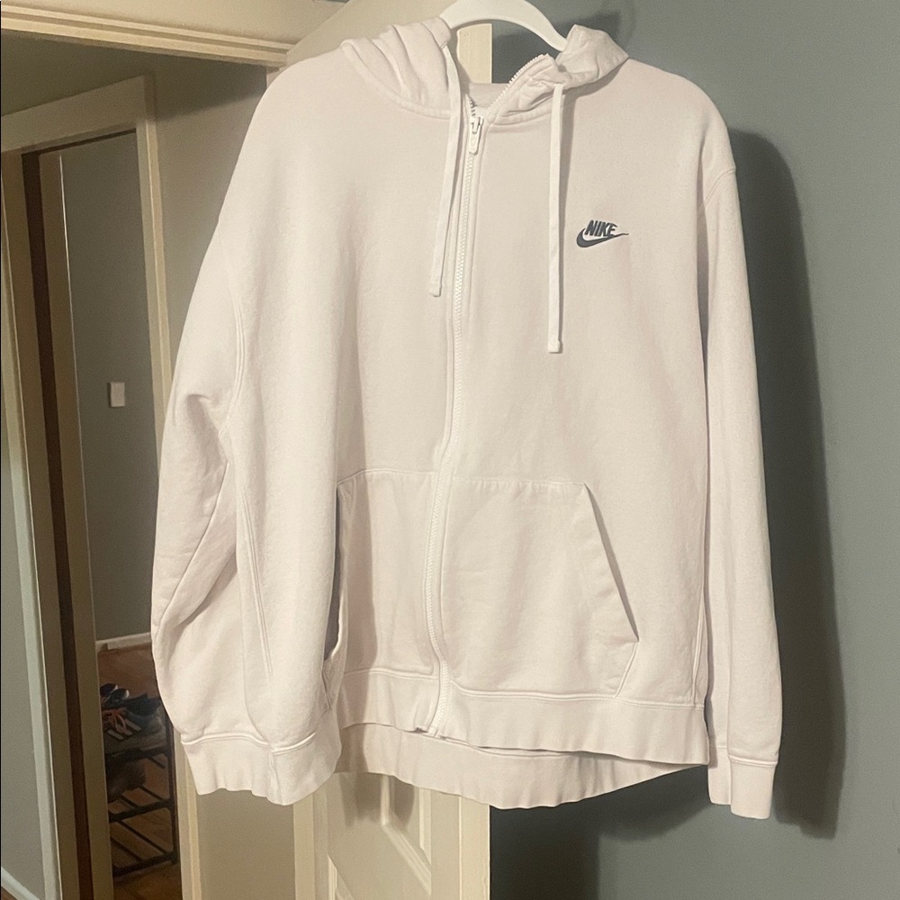 Nike XXL White Zip-Up Hoodie